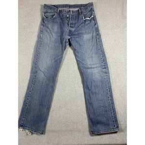 Levi's Men's 501 36x34 Original Straight Fit Button Fly Distressed Jeans